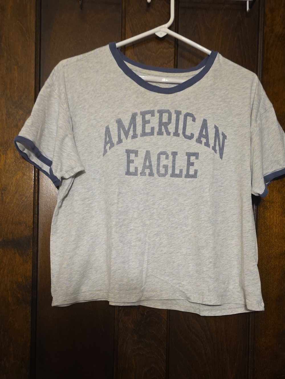 American Eagle Outfitters Girls' Gray Ringer Tee